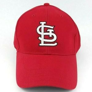 St. Louis Cardinals Team Logo Twins Enterprise Branded Red Adjustable Cap Hat